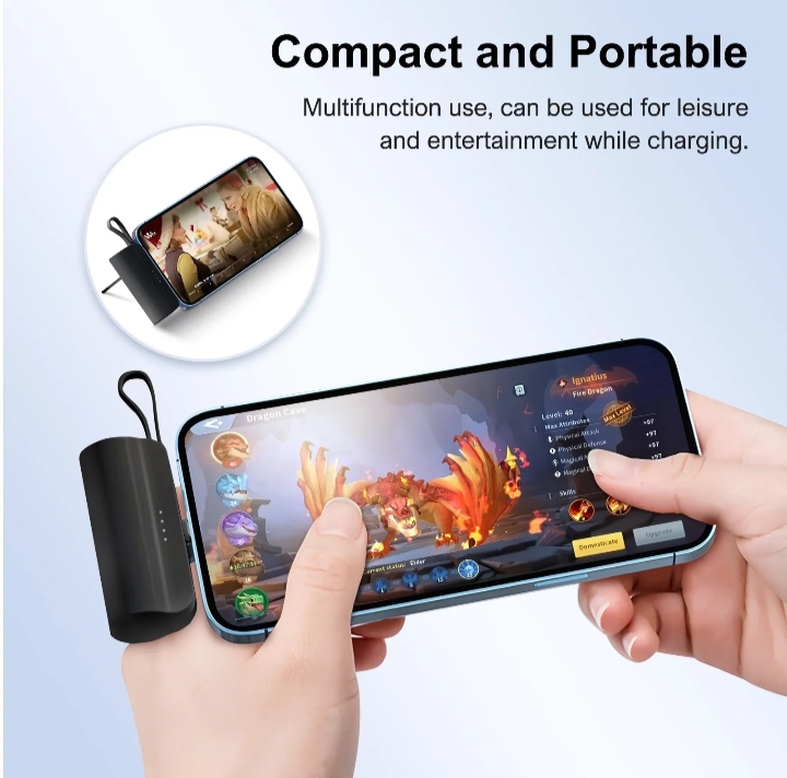 Mini Portable Power Bank Capsule Fast Charging Pocket Size Emergency Battery thumbnail 6