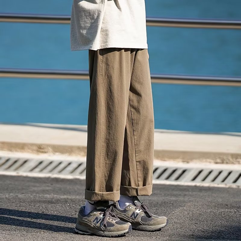 Japanese Overalls Retro Loose Straight Wide Leg Boys Casual Pants
