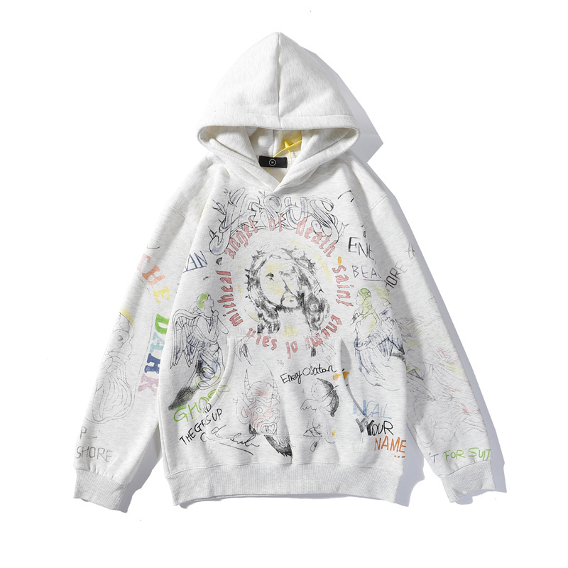 Title 4, Autumn And Winter Casual Graffiti Hooded Sweater