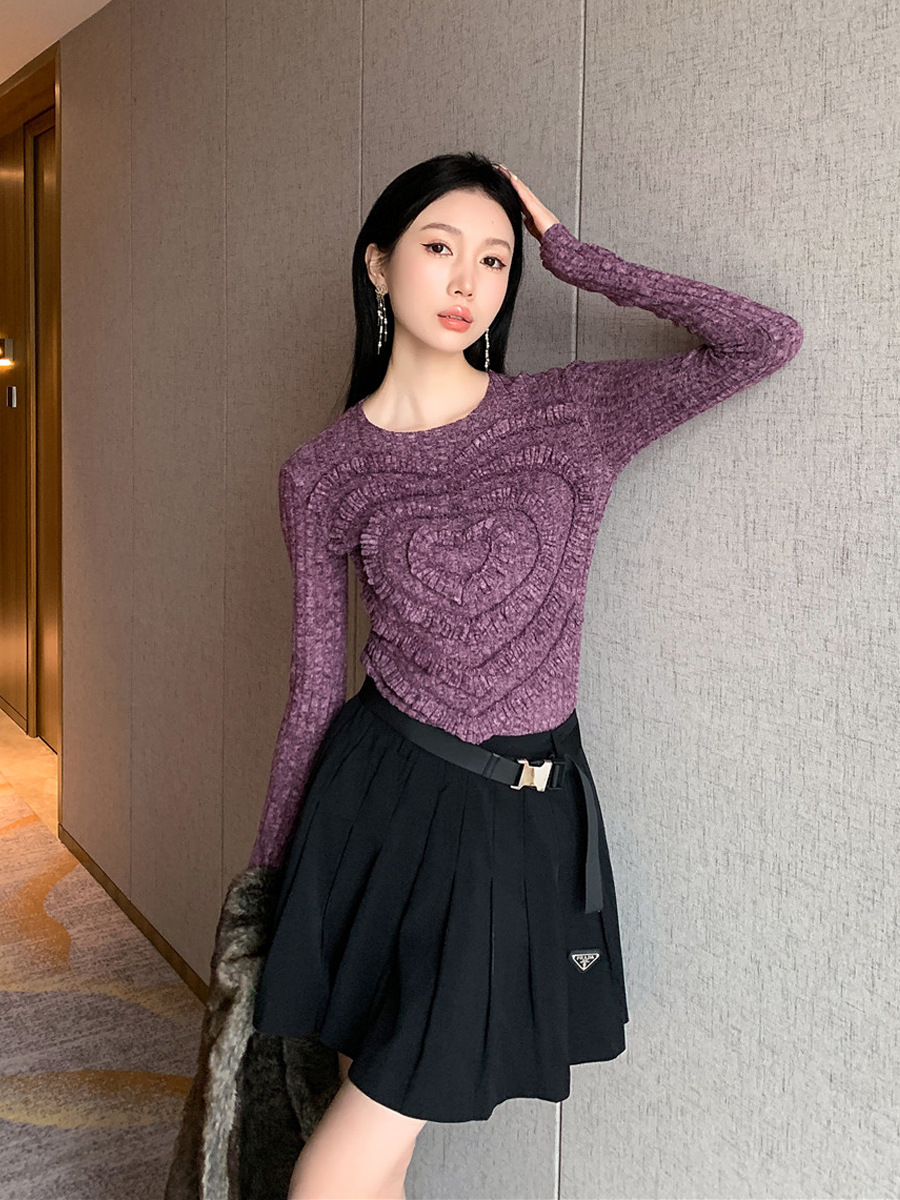 Long Sleeve Love Lace Bottoming Shirt