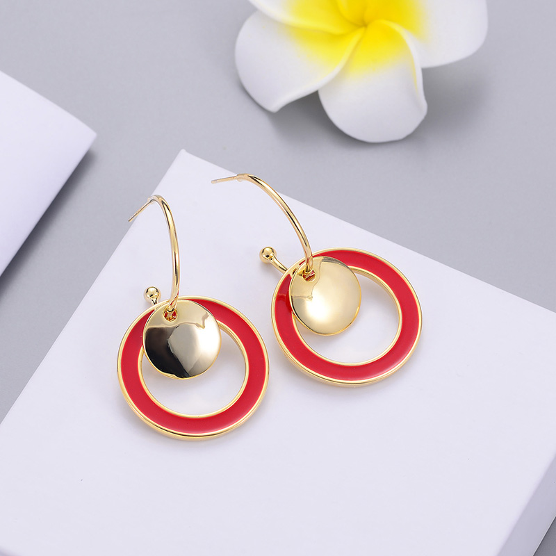 أقراط هندسية بسيطة بتصميم رجعي عصري