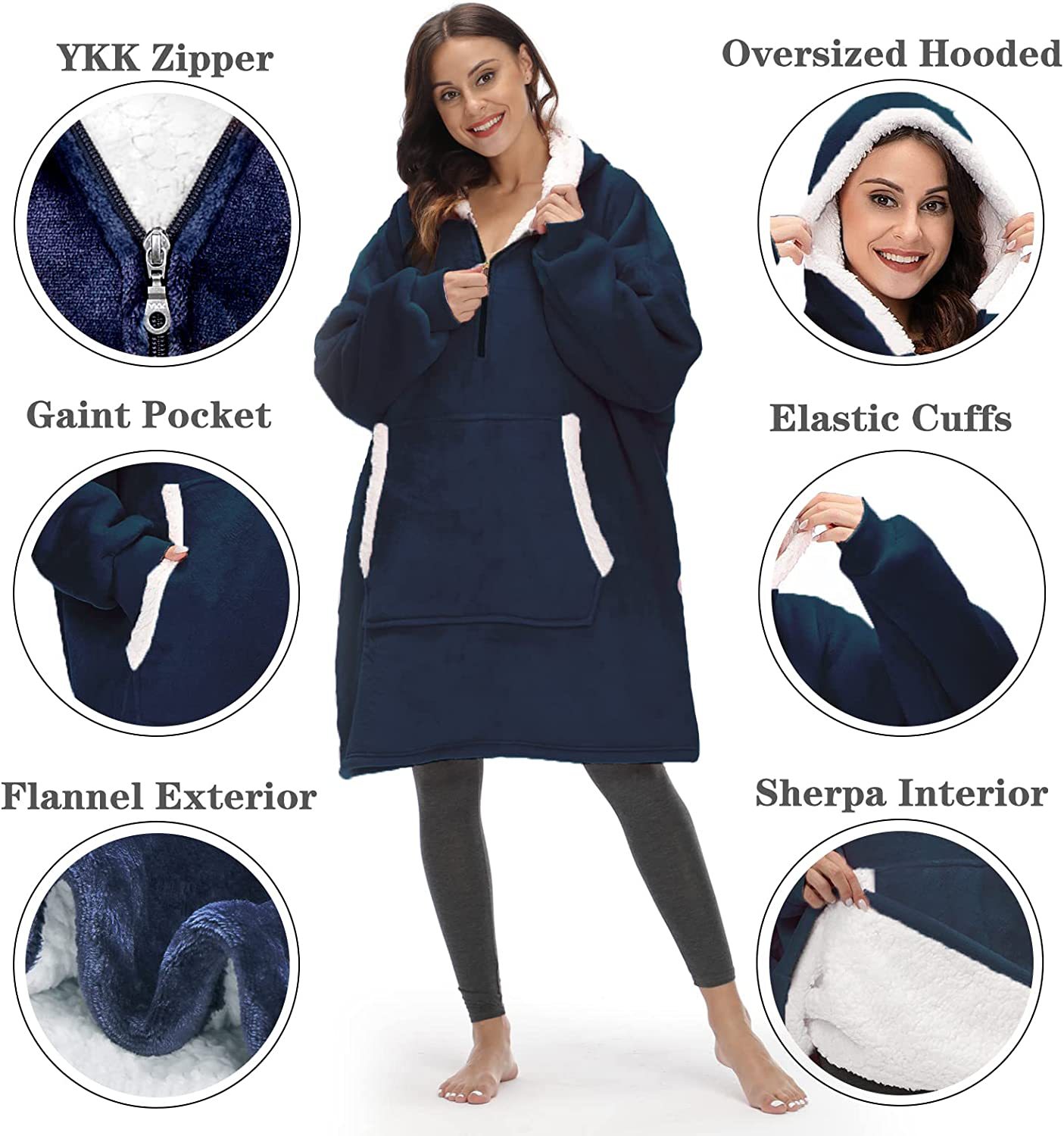 Title 9, Wearable Zippered Hooded Slacker Blanket In Aut...