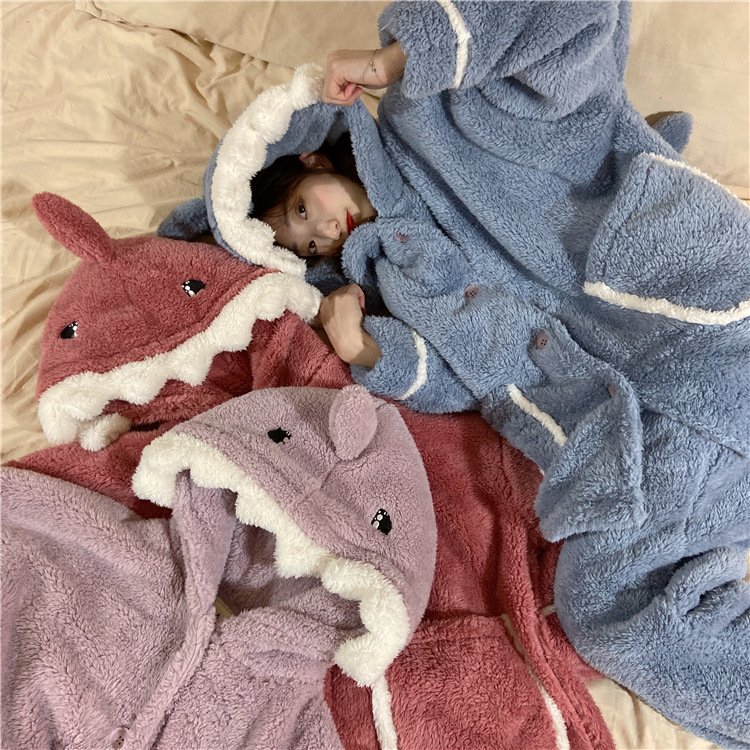 Purple Giant Shark Pajamas Snuggie