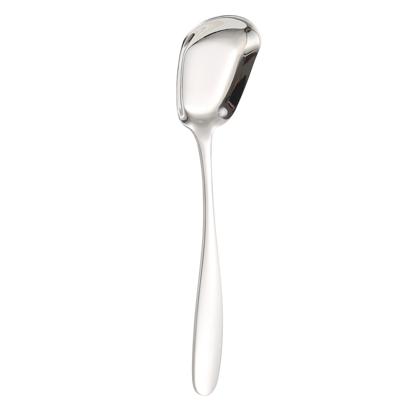 Title 5, 304 Stainless Steel Square Head Flat-bottom Spoon