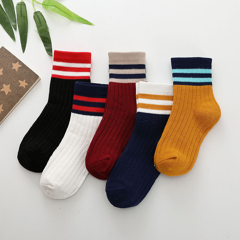 Title 2, Polka Dot Color Matching Student Cotton Socks C...