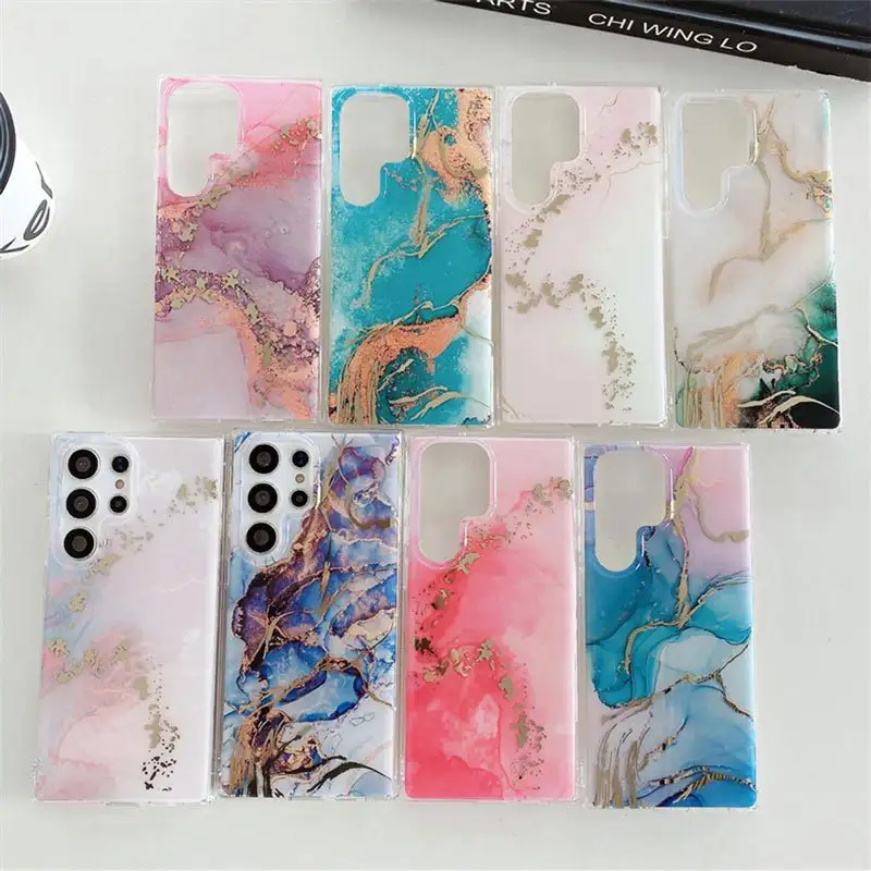 Glass Gold Sand Marble Phone Case Protective Sleeve
