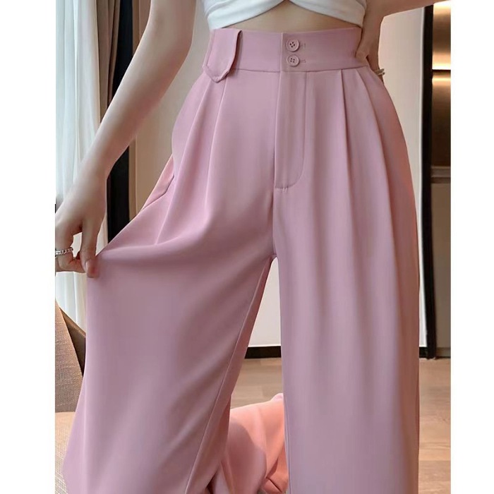 Title 8, High Waist Loose Narrow Straight Draping Effect...