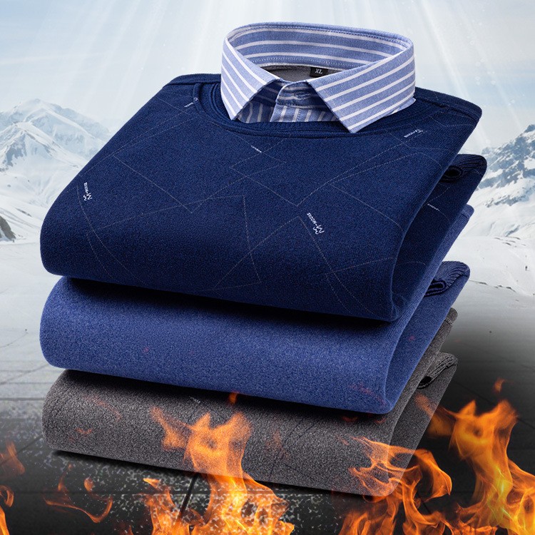 Title 4, Camisa masculina de outono e inverno com espess...