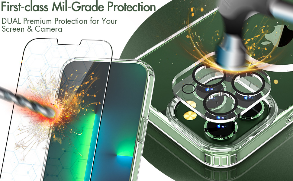 Transparent Magnetic Phone Case Tempered Film Lens Protector Set