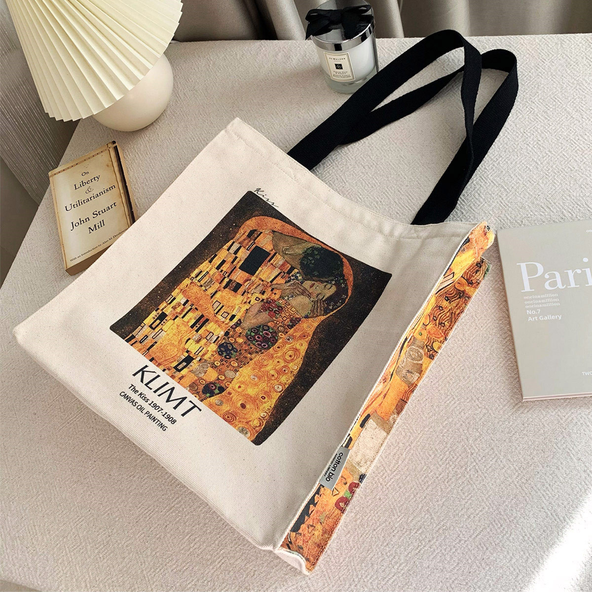 Title 5, Oil Painting Large Capacity Canvas Tote Bag