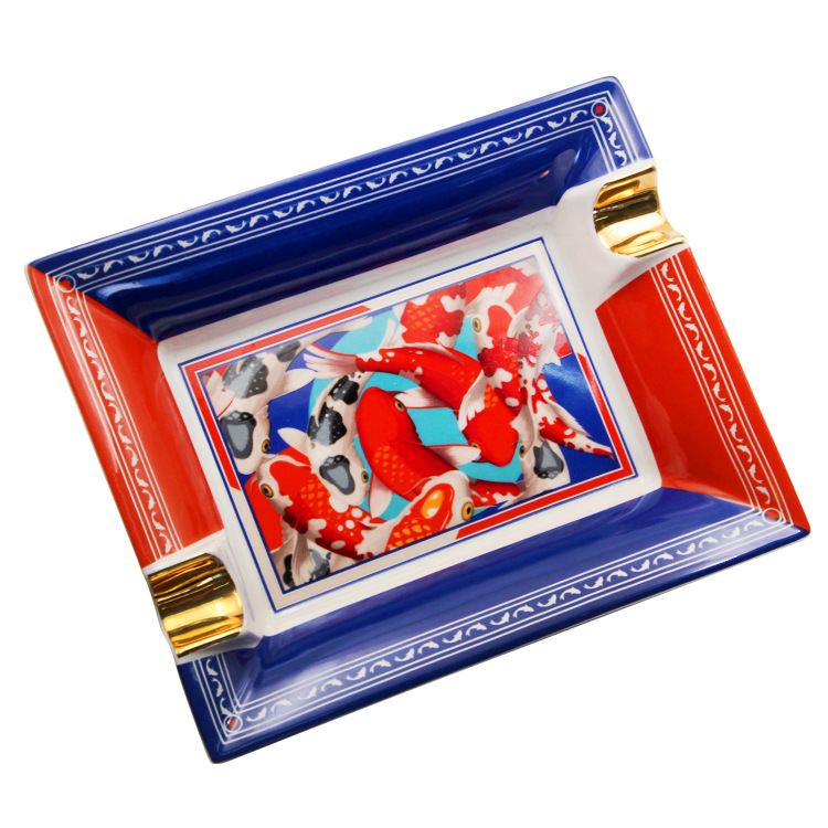 Fashion Creative Large Capacity Square Painted Ceramic Cigar Ashtray - Image 27