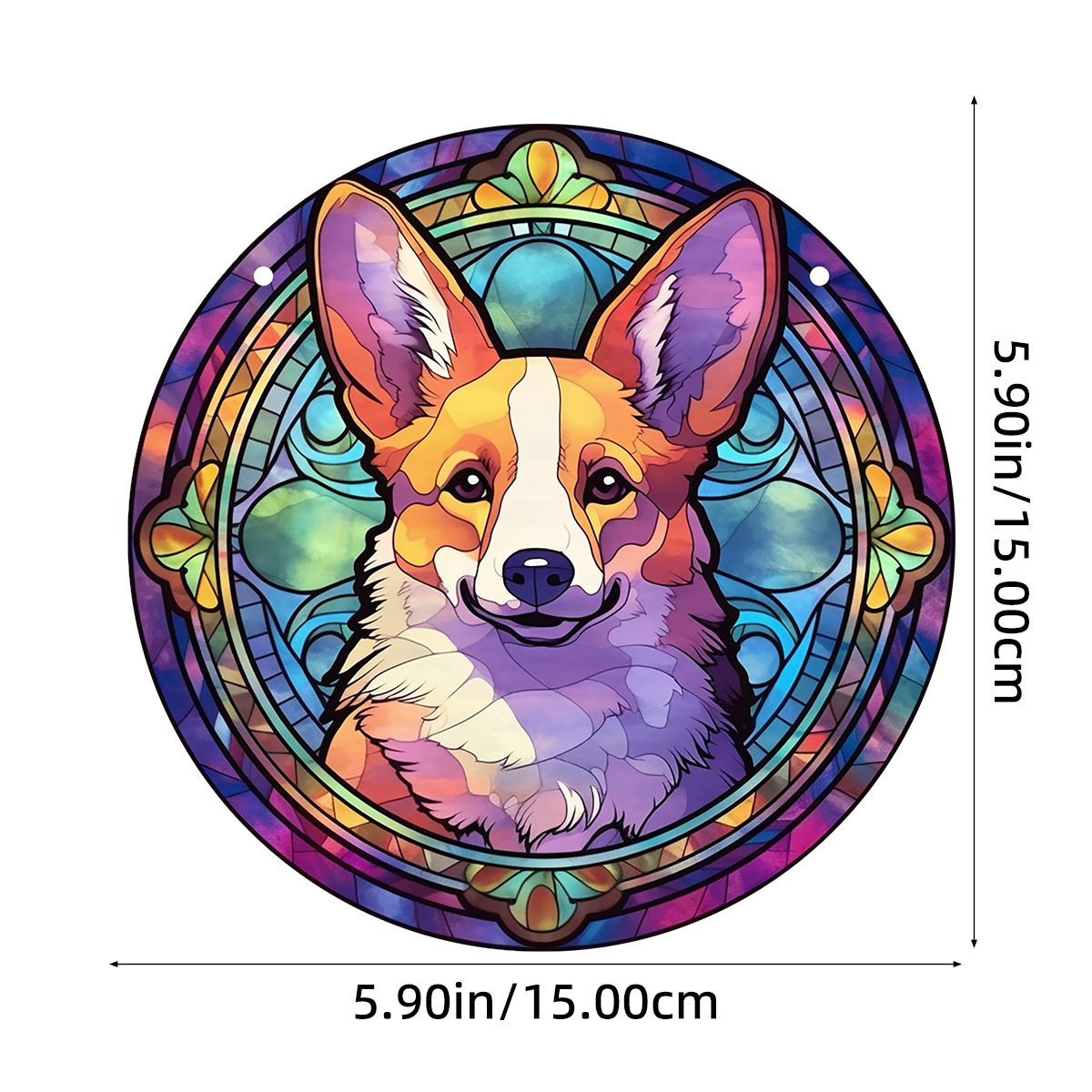 Title 1, Animal Dog Round Acrylic Pendant. Durable and a...