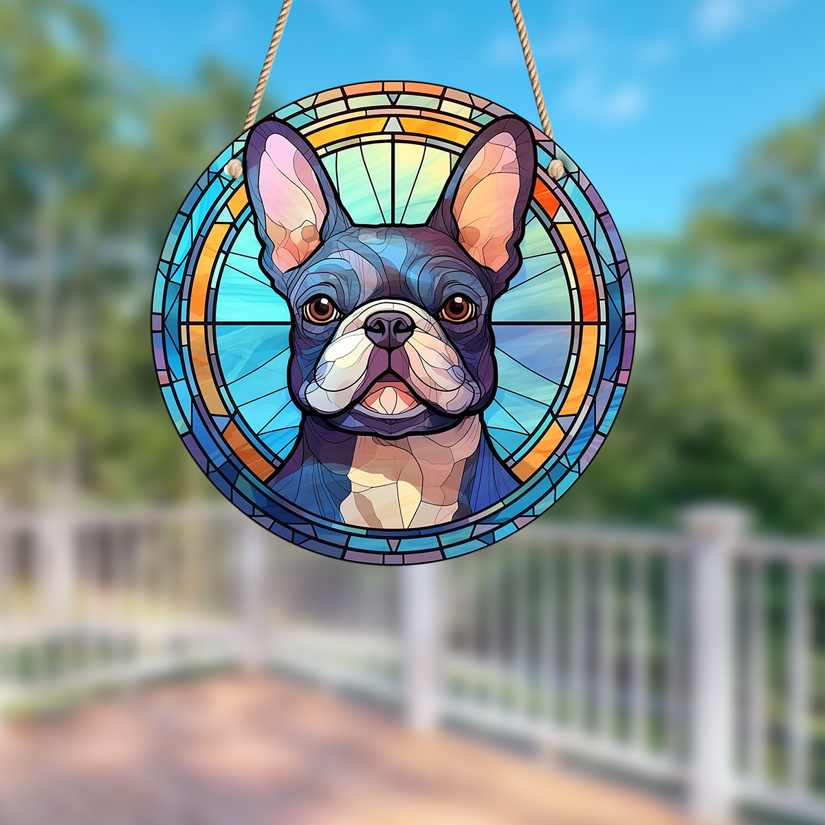 Title 5, Animal Dog Round Acrylic Pendant. Durable and a...