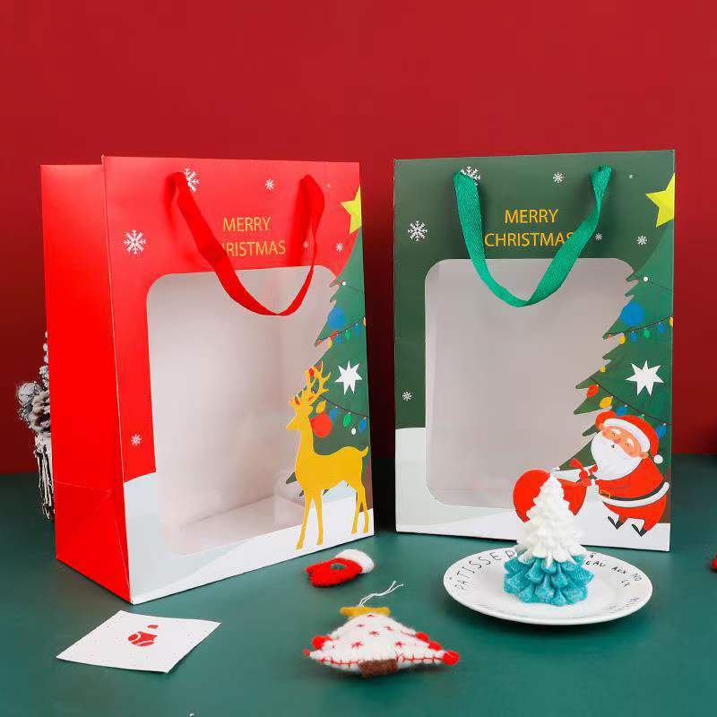 Title 1, Christmas Window Gift Bag Transparent Window Ha...