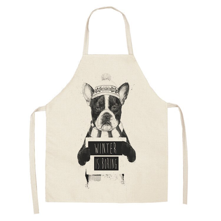 Title 5, Cartoon Cute Dog Printed Cotton And Linen Apron...