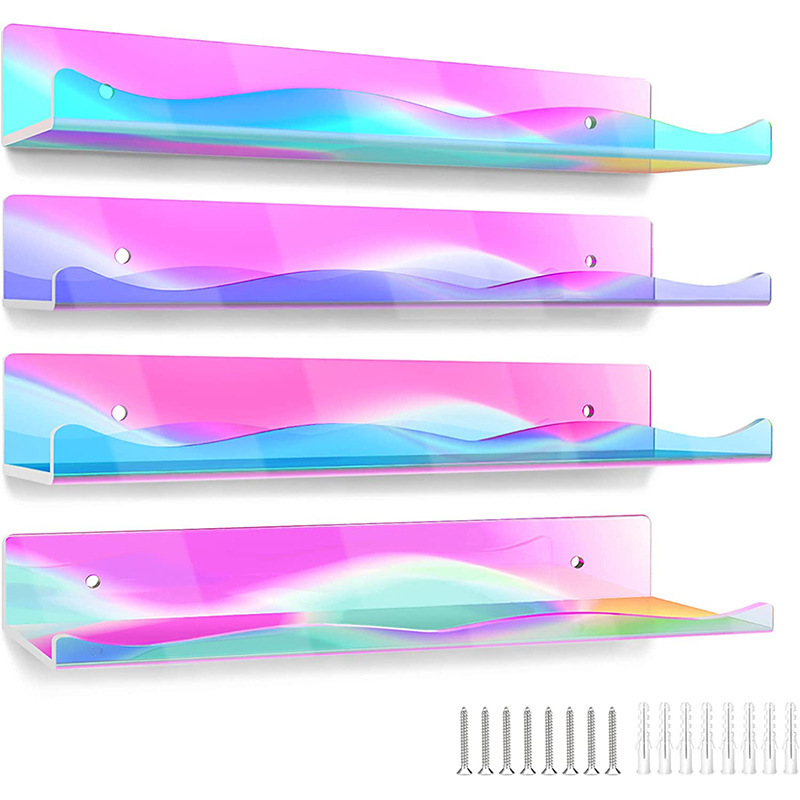 Title 5, Transparent Rainbow Acrylic Nail Polish Shelf C...