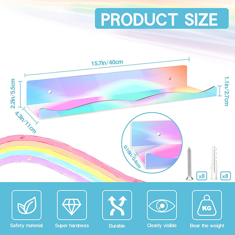 Title 8, Transparent Rainbow Acrylic Nail Polish Shelf C...