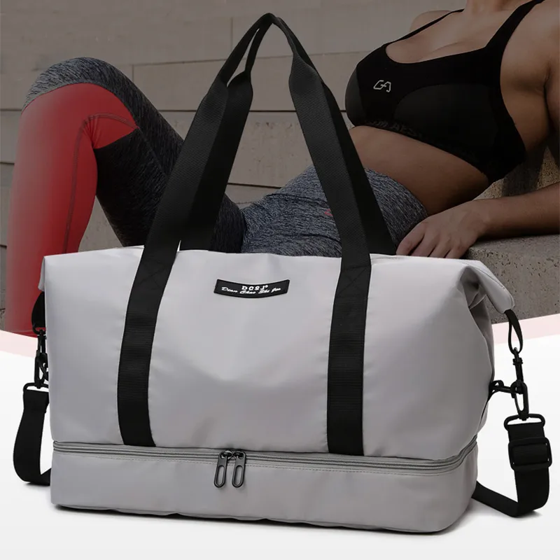 Large Capacity Travel Duffle Bag with Shoes Compartment Portable