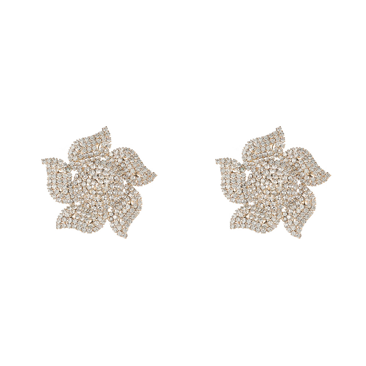 Title 5, Super Claw Chain Flower Earrings Exaggerated Al...