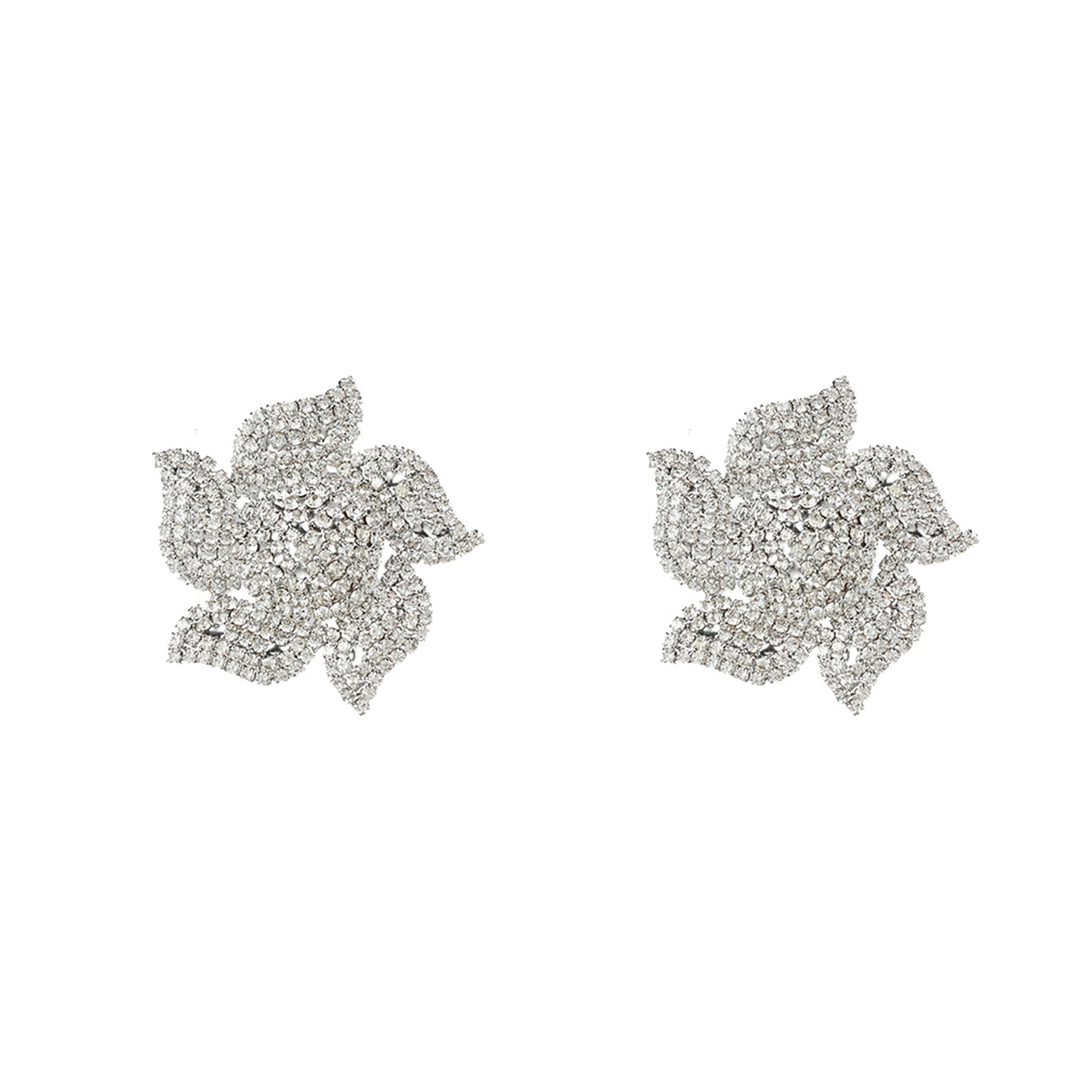 Title 6, Super Claw Chain Flower Earrings Exaggerated Al...