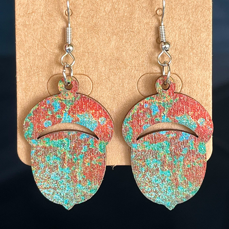 Title 3, Retro Distressed Hollow Leaf Earrings