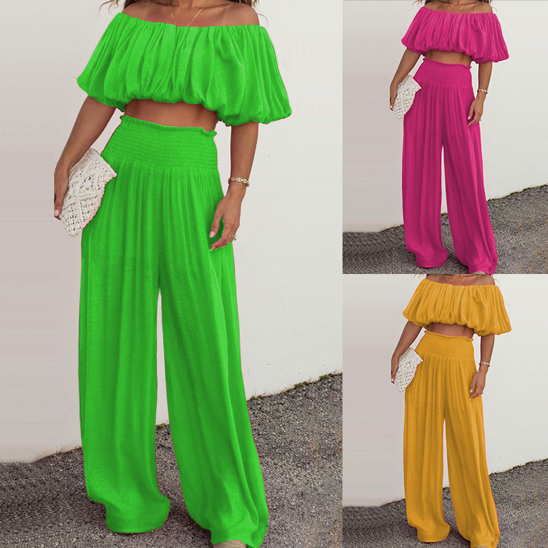 Title 6, Damenmode Off-Shoulder Hosenanzug, weites Bein,...