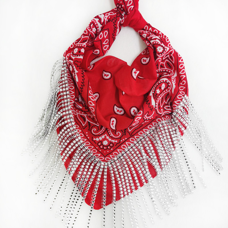 Title 5, Paisley Vintage Diamond Tassel Scarf