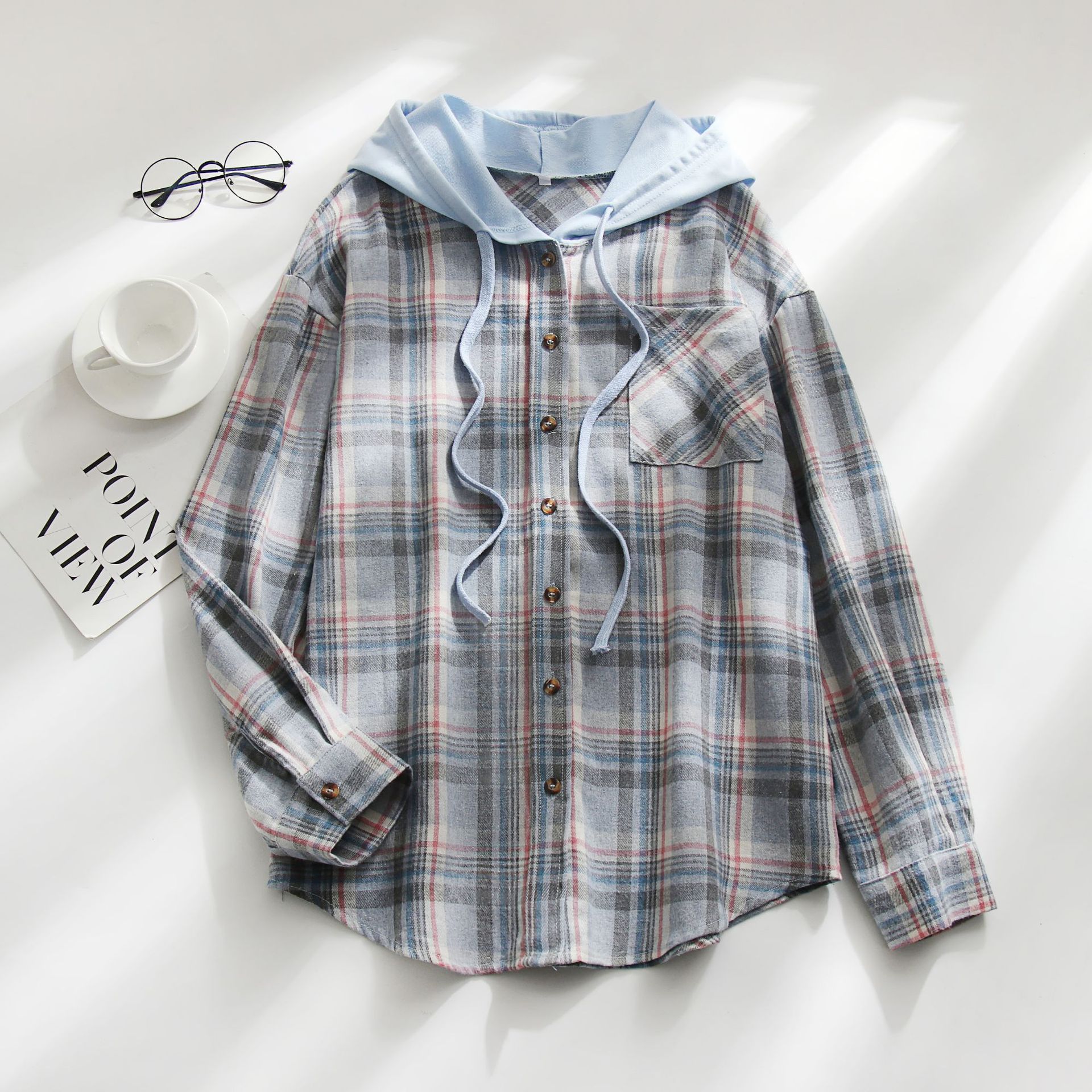 Title 6, Hooded Sweater Breasted Casual Overshirt