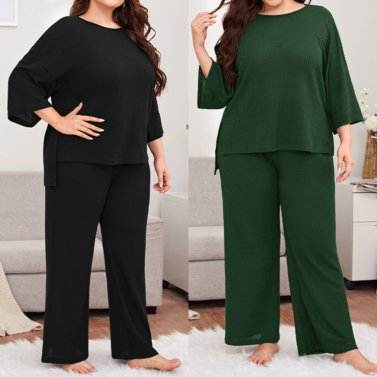 Title 2, Ženski ležerni pidžama set plus size sa 3/4 ruk...