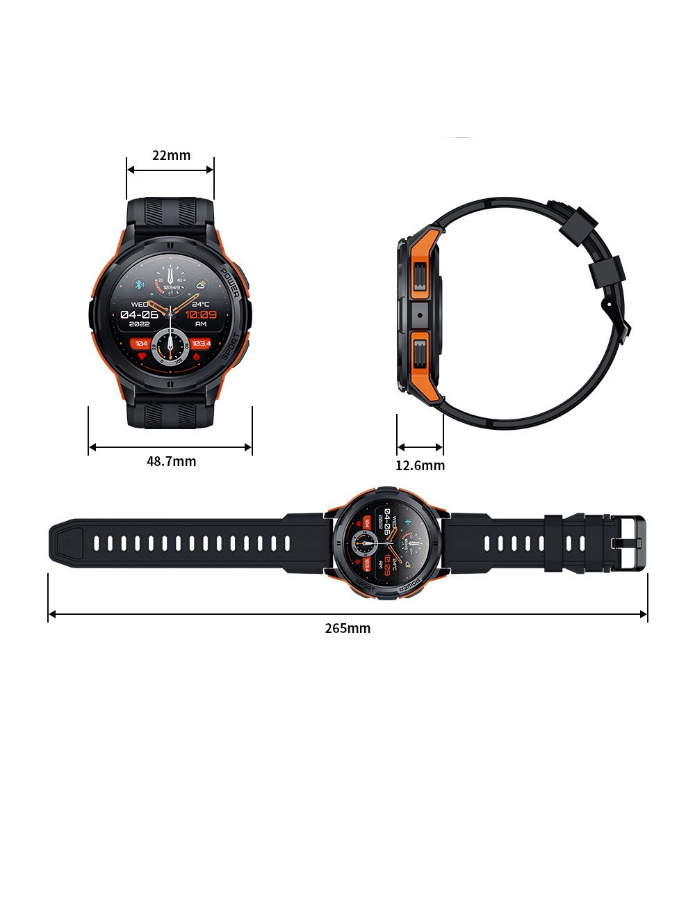 Title 4, Smartwatch Outdoor Sportowy Trzy-Odporny z Blue...