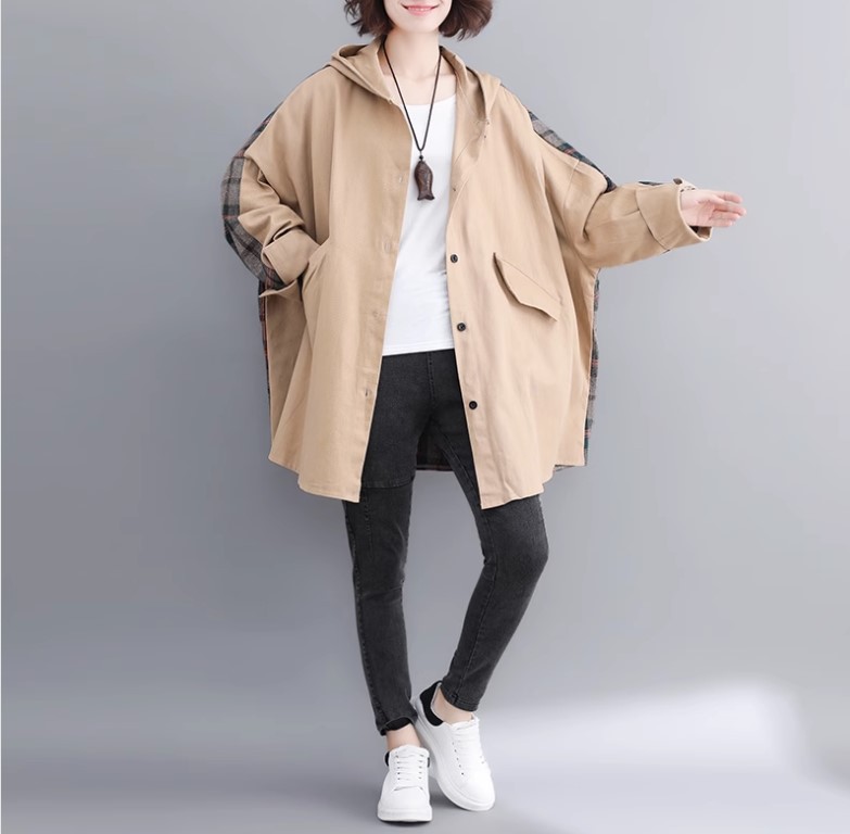 Title 4, Mid-length Autumn And Winter Hooded Coat For Women