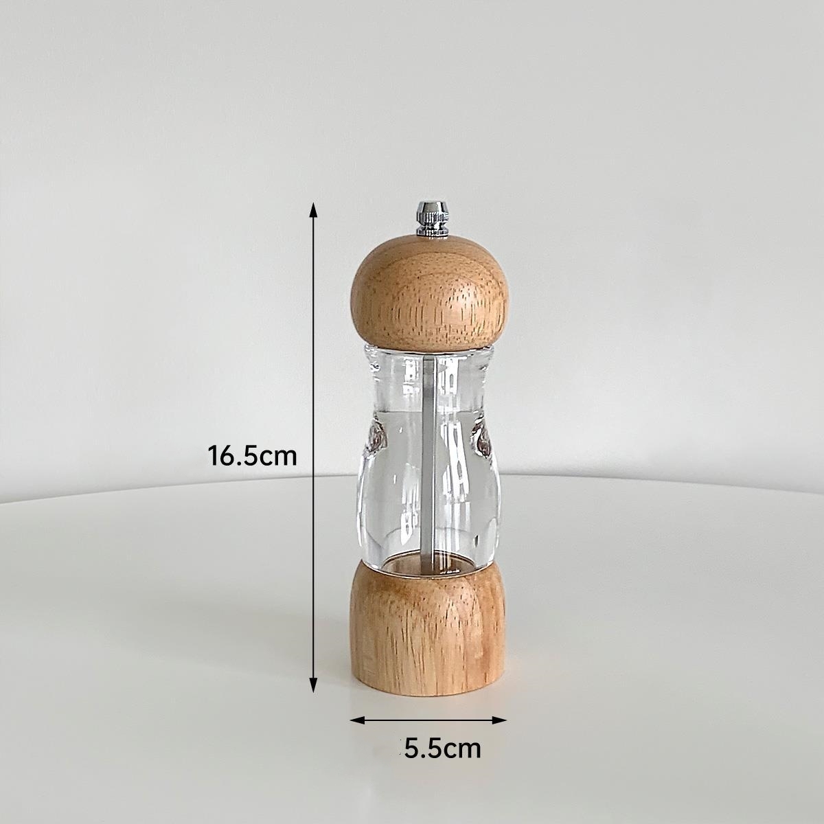 Title 1, Retro Wood Transparent Pepper Grinder Kitchen M...