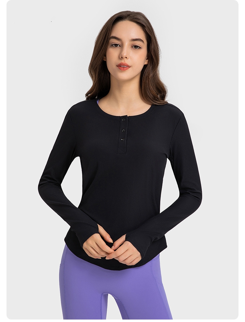 Title 3, Neues lockeres Sport-Langarmshirt für Damen mit...