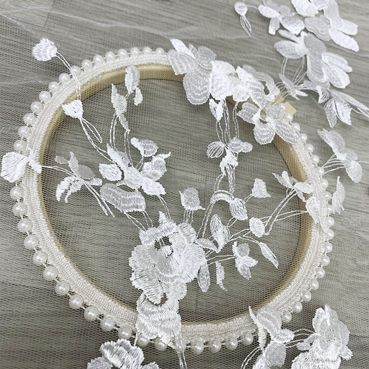 Title 2, Delicate Plant Pattern Lace Embroidered Fabric