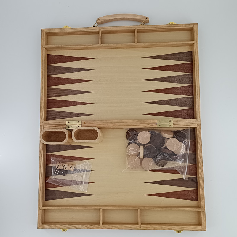 Title 2, Wooden Western Puzzle Game Backgammon Set