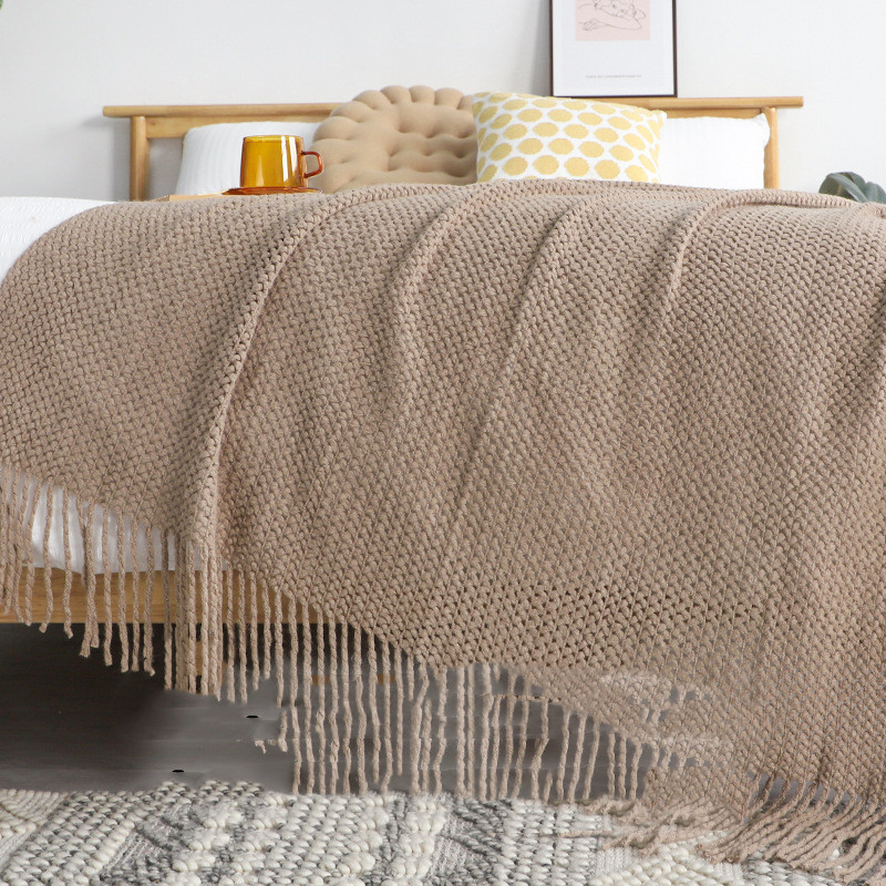 Title 4, Lazy American Hollow Knitted Casual Blanket Tas...