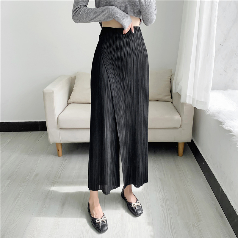 Title 6, Straight Oblique Loose Slimming Casual Pleated ...