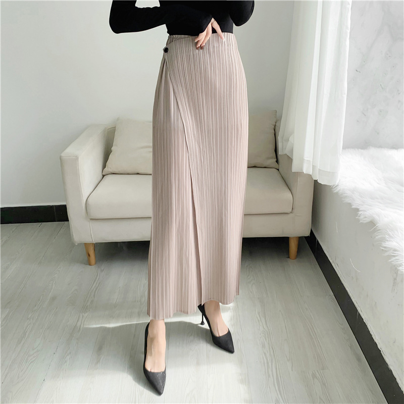 Title 8, Straight Oblique Loose Slimming Casual Pleated ...