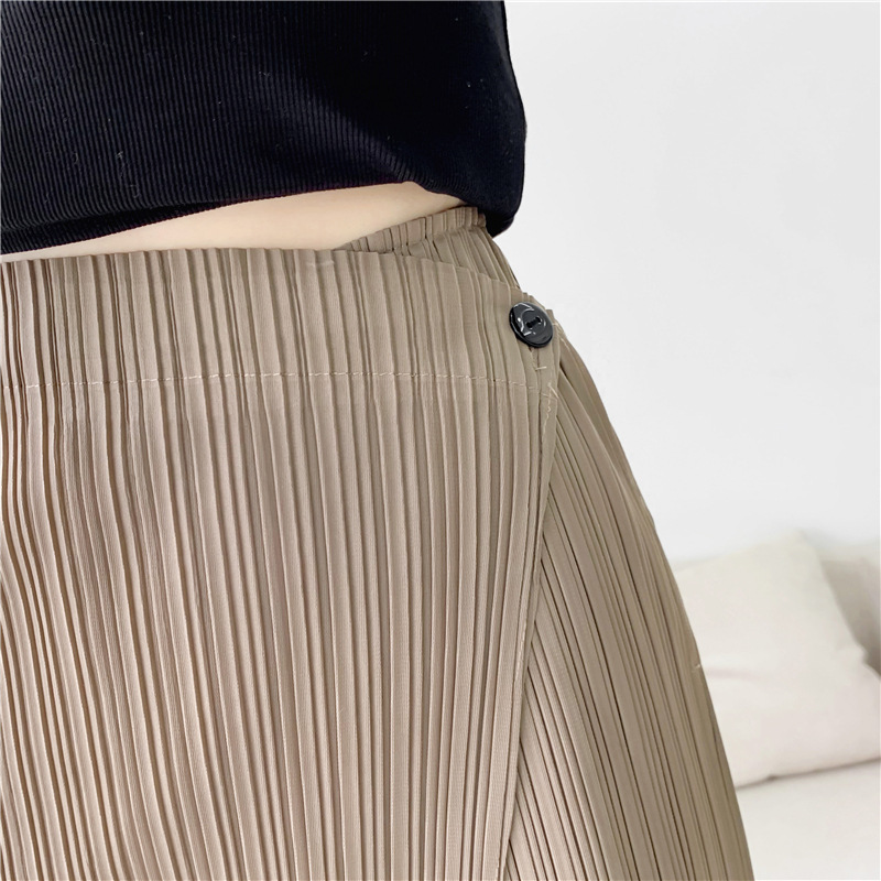 Title 3, Straight Oblique Loose Slimming Casual Pleated ...