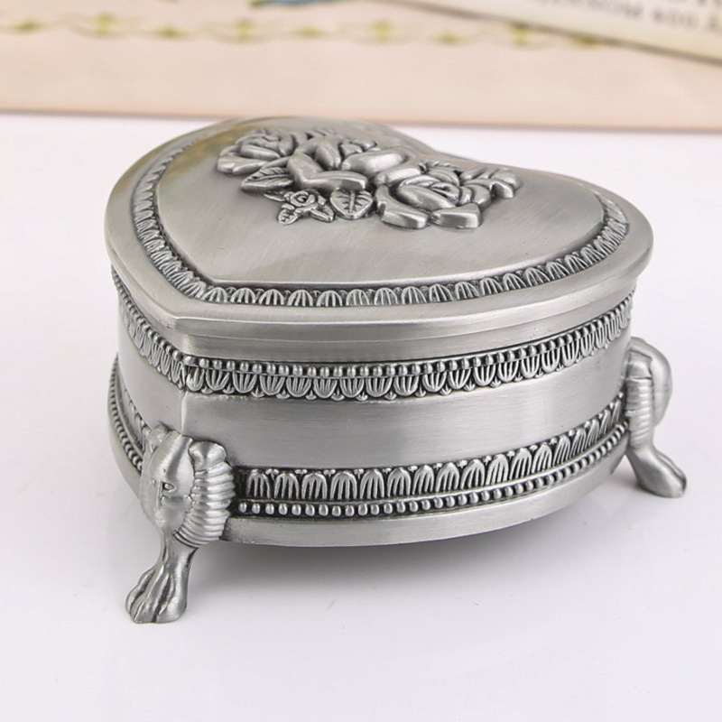 Title 4, Creative European Retro Jewelry Storage Heart-s...