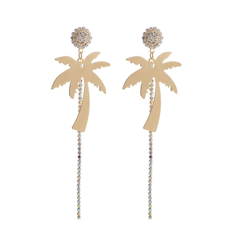 Title 5, French Style AB Diamond Tassel Exaggerated Earr...