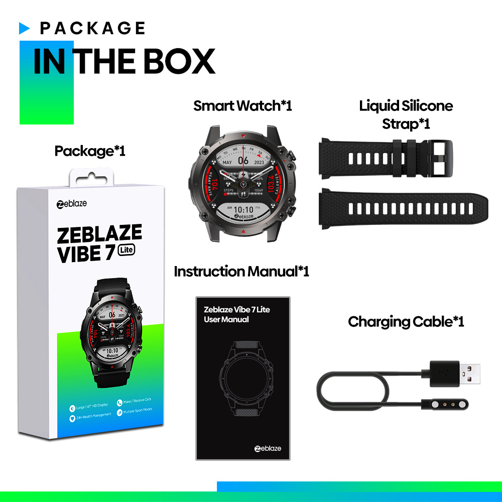 Title 9, Zeblaze VIBE 7 Lite Smartwatch Sportivo con Chi...