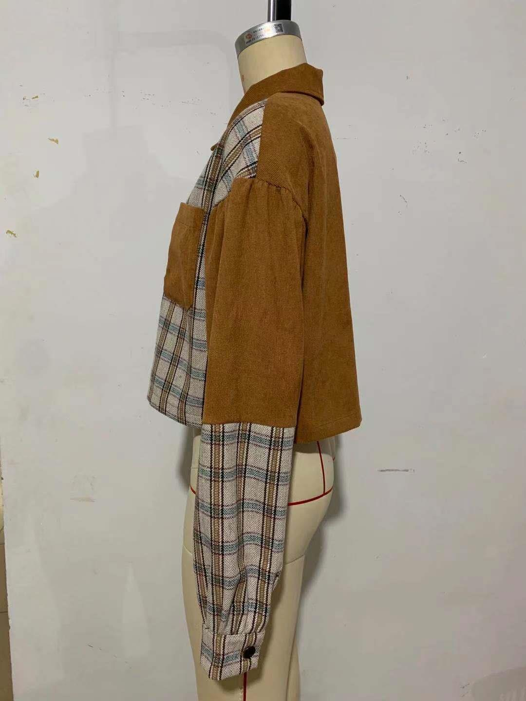 Title 9, Cappotto corto da donna con patchwork e revers,...