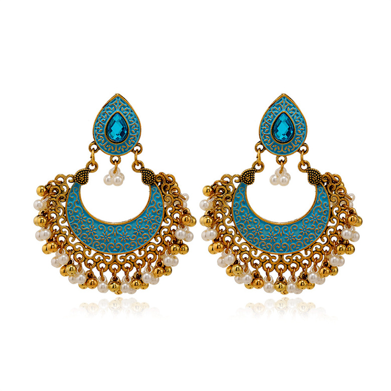 Title 6, Vintage Indian Style Hollow Bell Pendant Earrings