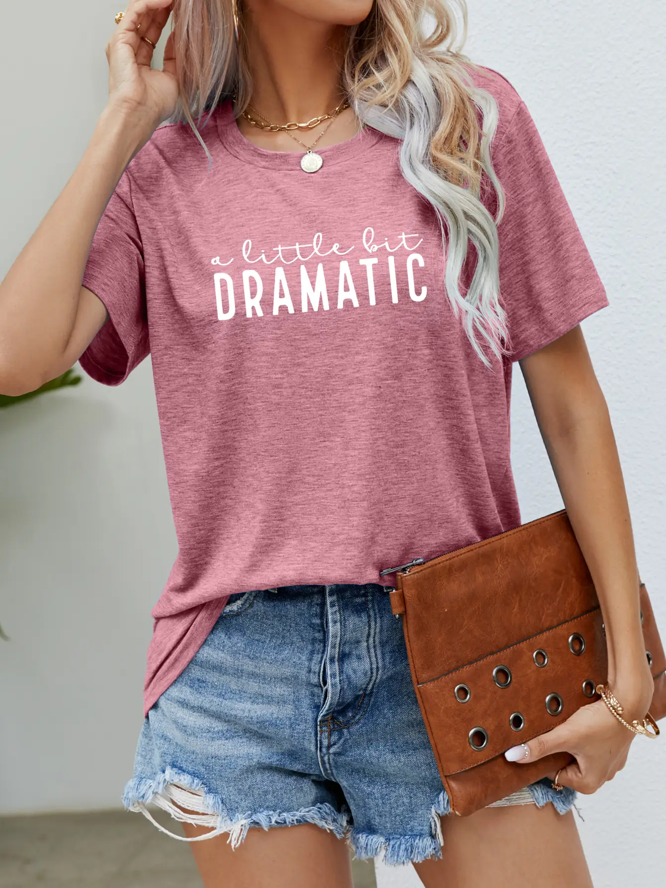 Round Neck Short Sleeve Printed Top Letter T-shirt