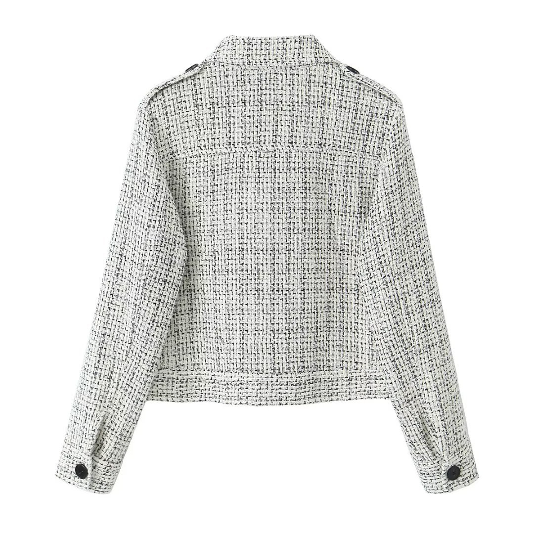 Title 5, Getextureerde blazer voor dames van tweed met o...