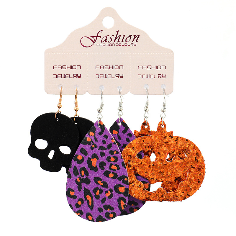 Title 10, Pendientes de cuero PU Set Regalo de Halloween