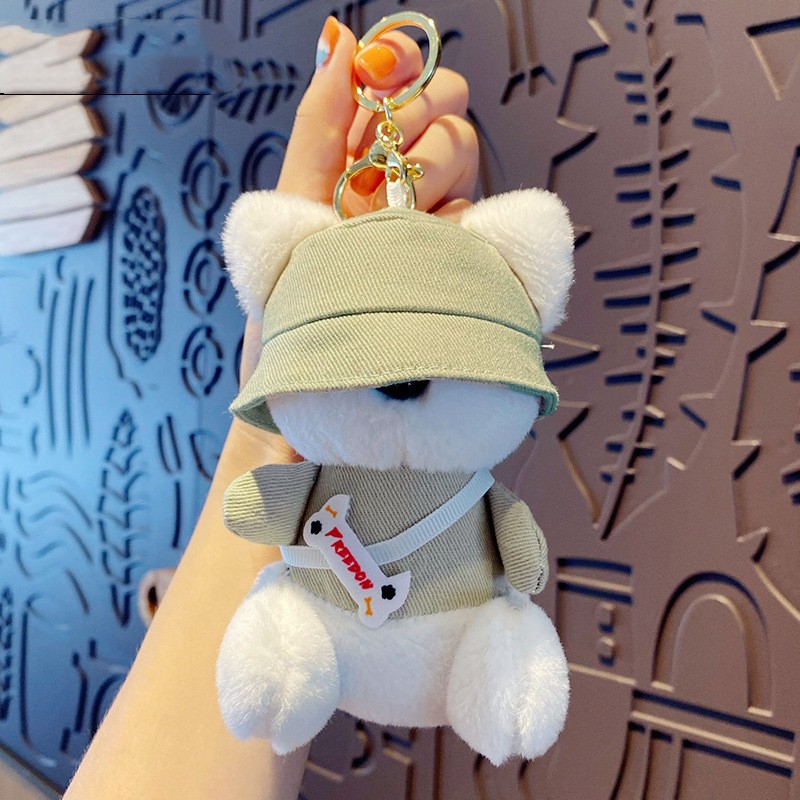 Title 5, Puppy Plush Doll Keychain Pendant Female Backpa...