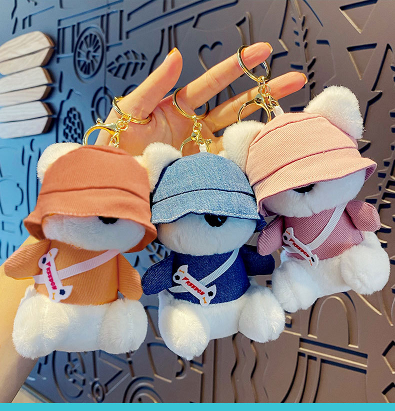 Title 7, Puppy Plush Doll Keychain Pendant Female Backpa...