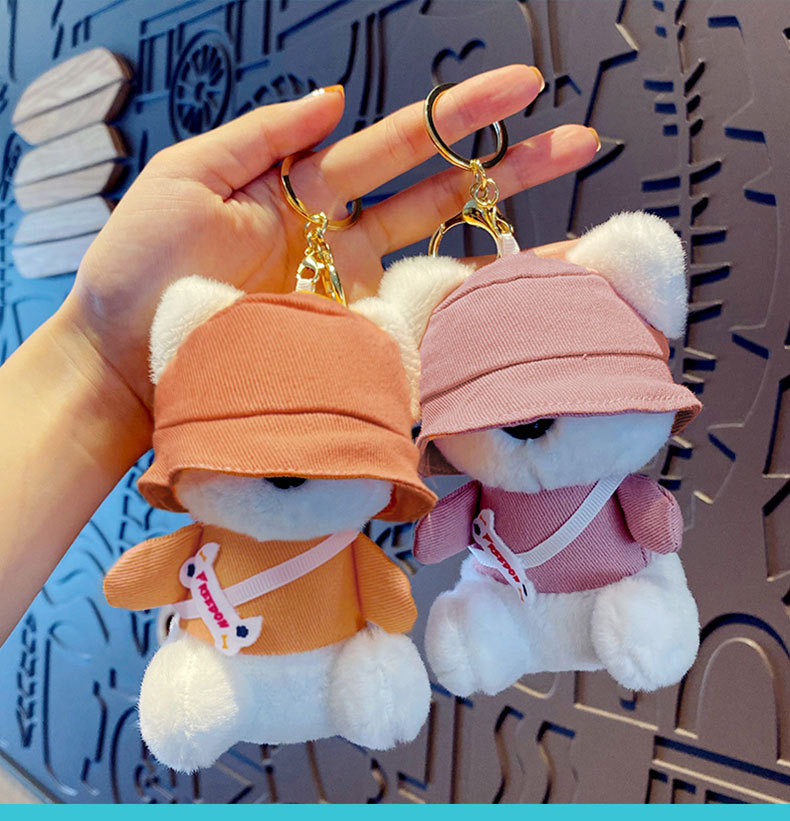 Title 8, Puppy Plush Doll Keychain Pendant Female Backpa...